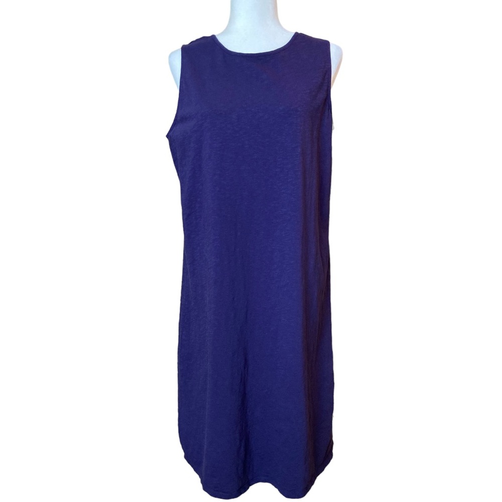 J Jill Women's dark blue sleeveless jersey knit dress, Sz M - Picture 3 of 16